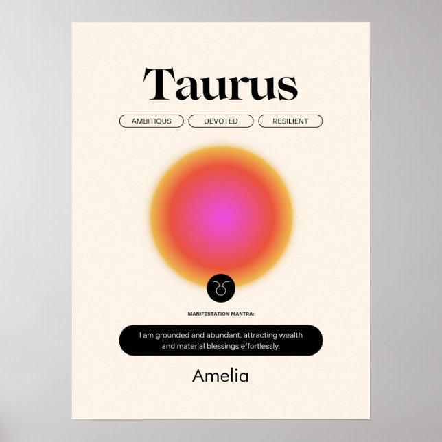 Astrology Zodiac Sign Taurus Poster (Devant)
