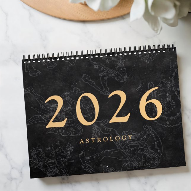 Astrology Zodiac Signs Faux Gold Classic Calendar (Creator Uploaded)