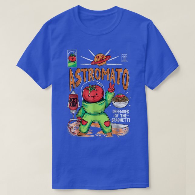 ASTROMATO Defender Of The Spaghetti Astronaut Toma T-Shirt (Design Front)