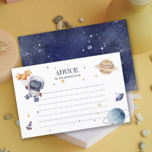 Astronaunt Rocketship Baby Shower Advice Card