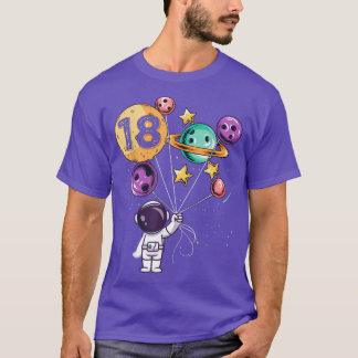 Astronaut 18th Birthday Boys Girls Space lover 18  T-Shirt
