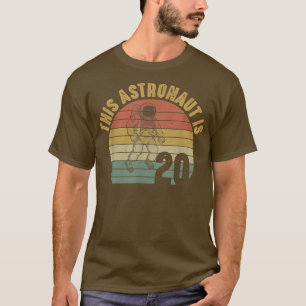 Astronaut 20th Birthday 20 Year Old Galay Space Pl T-Shirt