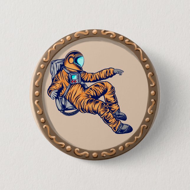 Astronaut  2 inch round button (Front)
