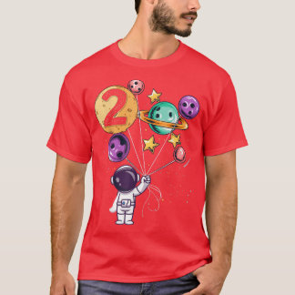 Astronaut 2nd Birthday Boys Girls Space lover 2 Ye T-Shirt