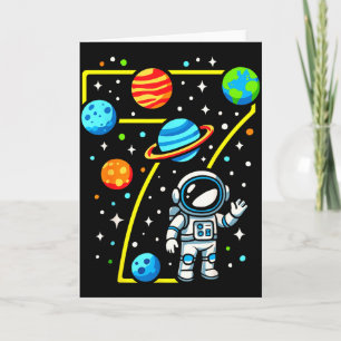 Astronaut 7th Birthday Party 7 Year Old Boy Girl O Card