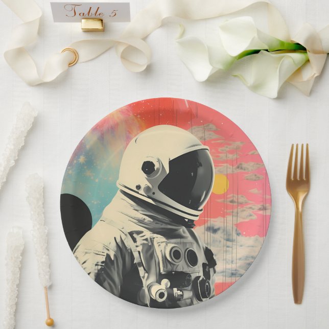 Astronaut Abstract Space Paper Plates (Wedding)