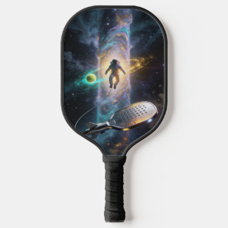Astronaut Adrift Beneath the Cosmic Pickleball Sun Paddle