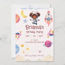 Astronaut African American Girl Space Theme