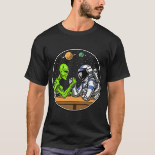 Astronaut Alien Arm Wrestling T-Shirt