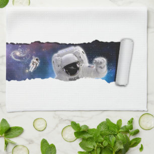 Astronaut Alien Encounter - UFO Science Fiction Kitchen Towel