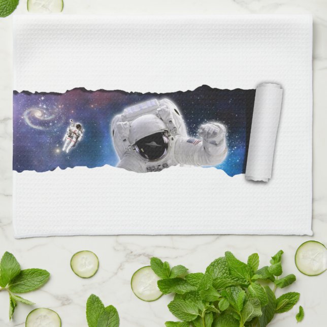 Astronaut Alien Encounter - UFO Science Fiction  Kitchen Towel (Folded)