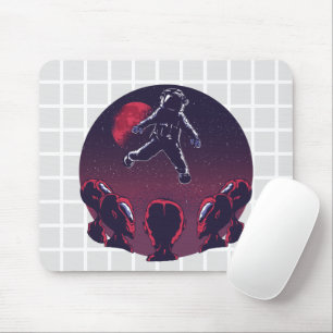 Astronaut & Aliens Grid Mouse Pad
