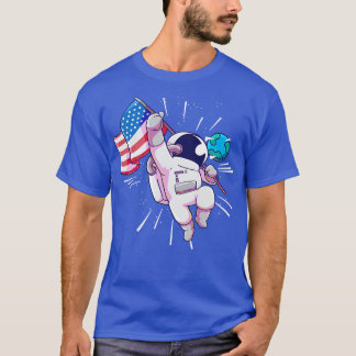 Astronaut American Flag T-Shirt