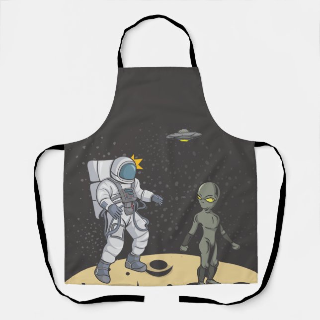 Astronaut and alien   apron (Front)