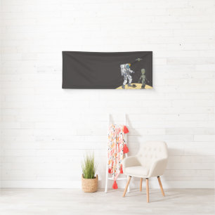 Astronaut and alien banner