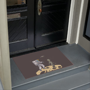 Astronaut and alien   doormat
