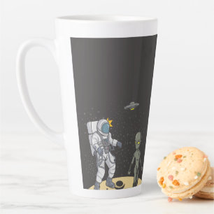 Astronaut and alien     latte mug