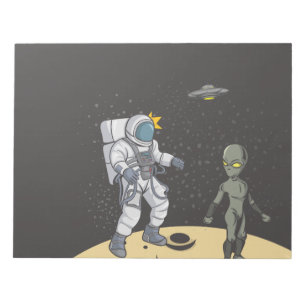 Astronaut and alien notepad