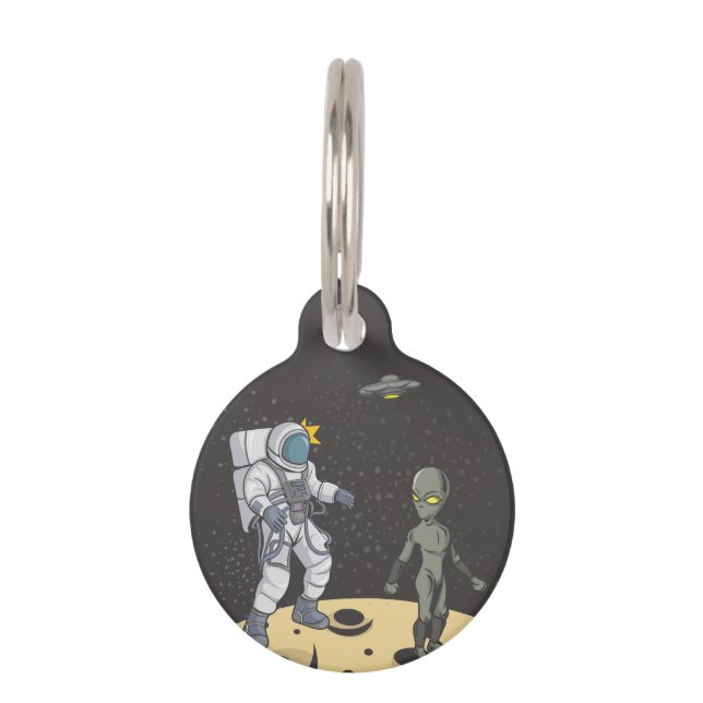 Astronaut and alien    pet tag (Front)