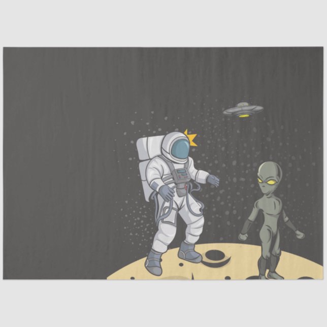 Astronaut and alien  tissue paper (Front)