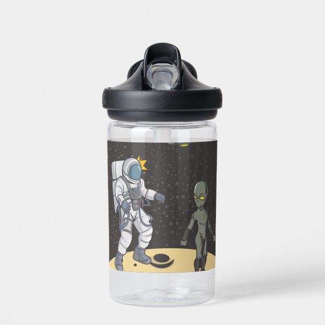 Astronaut and alien    water bottle (Front)