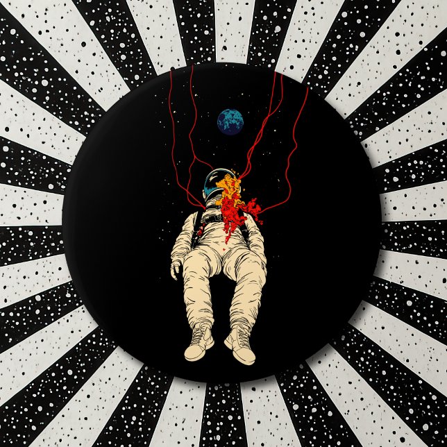 Astronaut and Earth Space 3 Inch Round Button (Creator Uploaded)