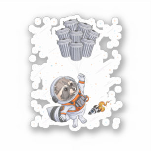 Astronaut animal funny Raccoon Moon trash cans spa