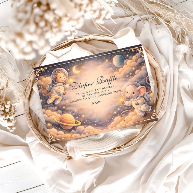 Astronaut Animals Space Diapper Raffle Enclosure Card (Creator Uploaded)