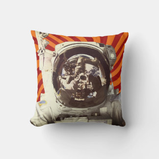 Astronaut art space spiral helmet costumisable throw pillow