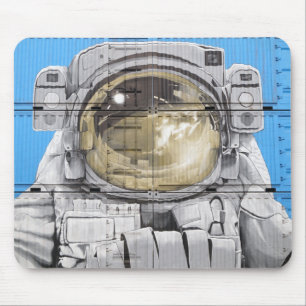 Astronaut Art Urban Art Astronaut Wall Mural Mouse Pad