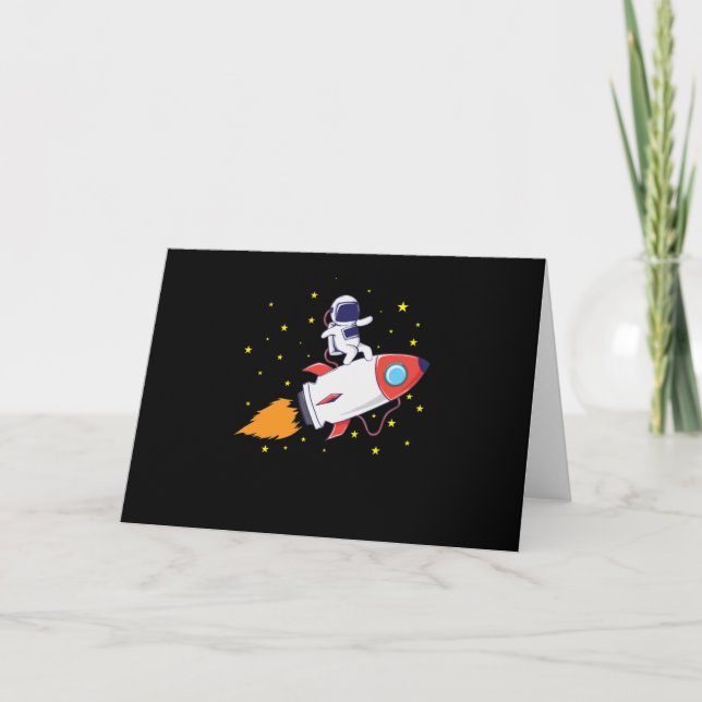Astronaut auf Rakete Card (Front)