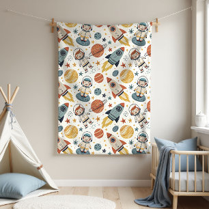 Astronaut Baby Blanket Rocket Gift for Little Boy
