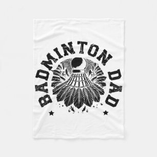 Astronaut Badminton Player Shuttle  Fleece Blanket