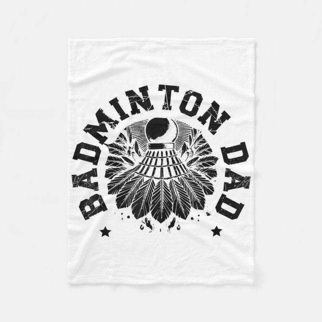 Astronaut Badminton Player Shuttle  Fleece Blanket (Front)