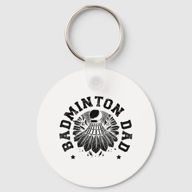 Astronaut Badminton Player Shuttle  Keychain (Front)