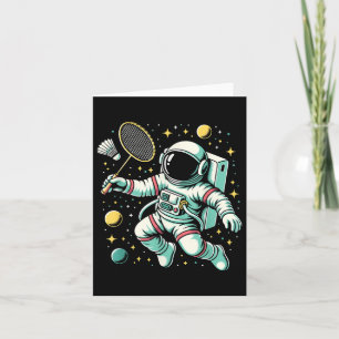 Astronaut Badminton Player Shuttle Sport  Card