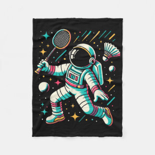 Astronaut Badminton Player Shuttle Sport Fleece Blanket