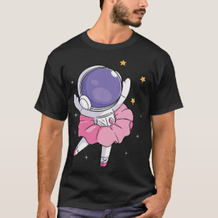 Astronaut Ballerina Space Ballet Dancer Girls Kids T-Shirt