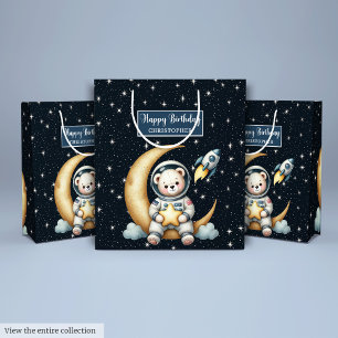 Astronaut Bear Gift Bag for Boy Birthday Party
