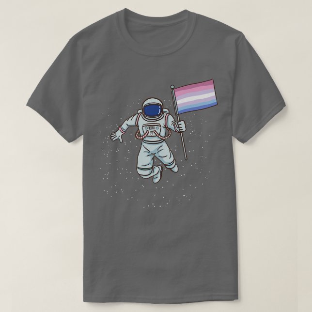 Astronaut Bigender Pride Flag  T-Shirt (Design Front)
