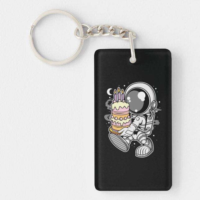 Astronaut Birthday Cake Keychain (Front)