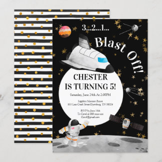 Astronaut Birthday Invitation Space Invitation