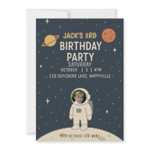 astronaut birthday invitations boy