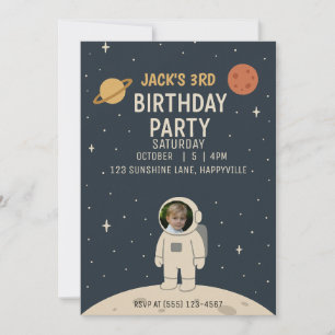 astronaut birthday invitations boy