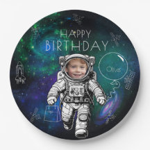 Astronaut Birthday Paper Plate