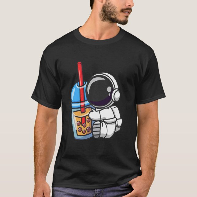 Astronaut Boba Bubble Tea T-Shirt (Front)