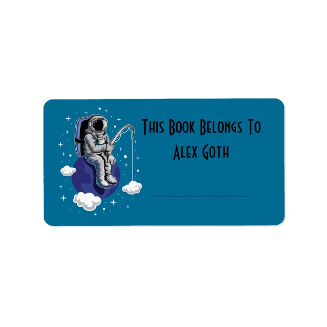 Astronaut Book Labels Custom Name (Front)
