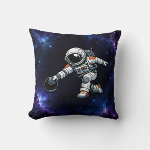 Astronaut Bowling Throw Pillow