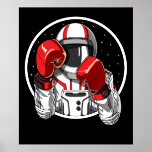 Astronaut Boxing Poster