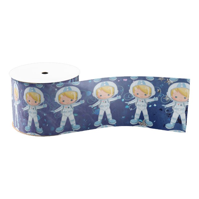 Astronaut boy Outer Space Grosgrain Ribbon (Spool)